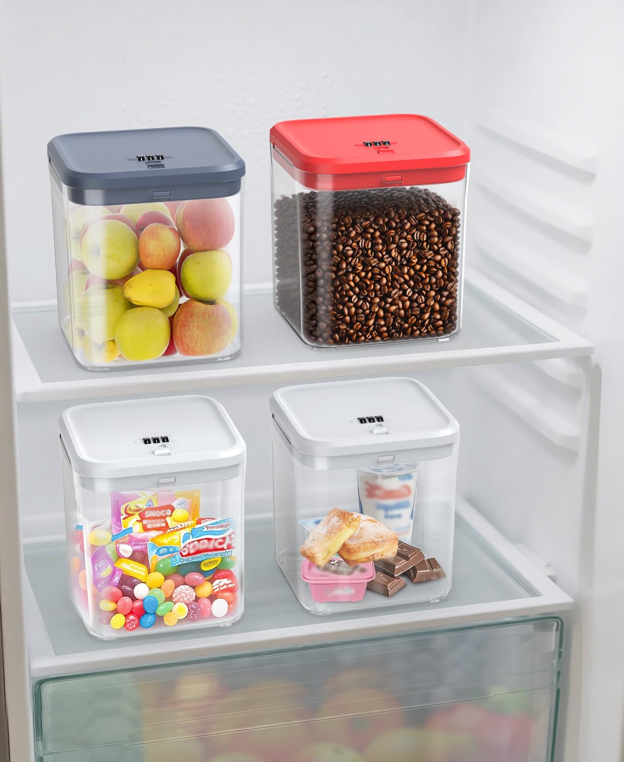 Caja de seguridad con contraseña iDiskk, caja de almacenamiento con cerradura para medicinas, teléfono y snacks, segura para la cocina, el hogar, la nevera, la atención médica, clínicas y escuelas