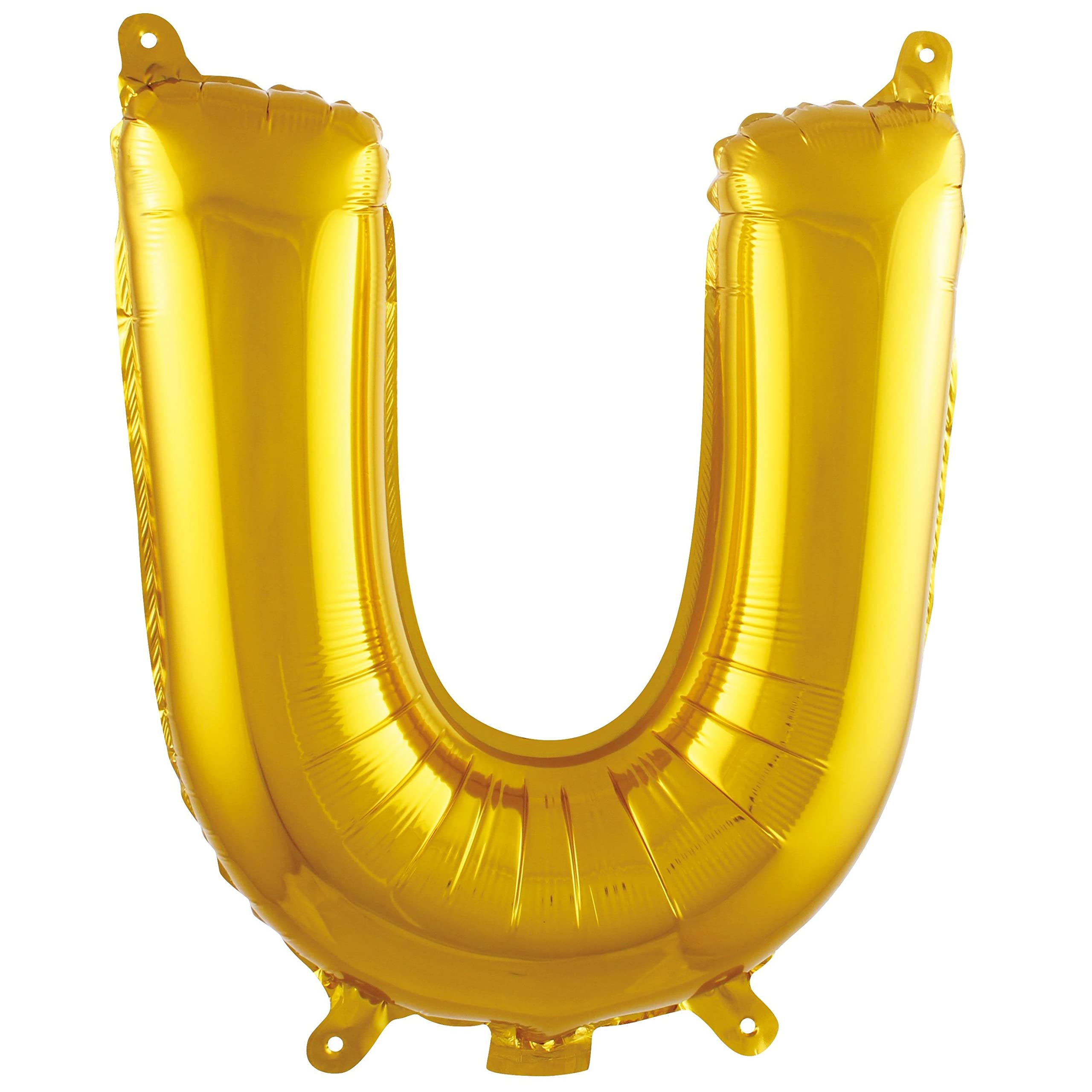 PARTİ VİTRİNİ U Harfi 16 İnç Gold Renk Folyo Balon 36 CM (Altın)