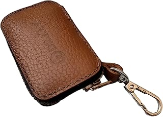 Dr.Key 1042 Grain Genuine Leather Fingerprint Car Remote Case (Camel)