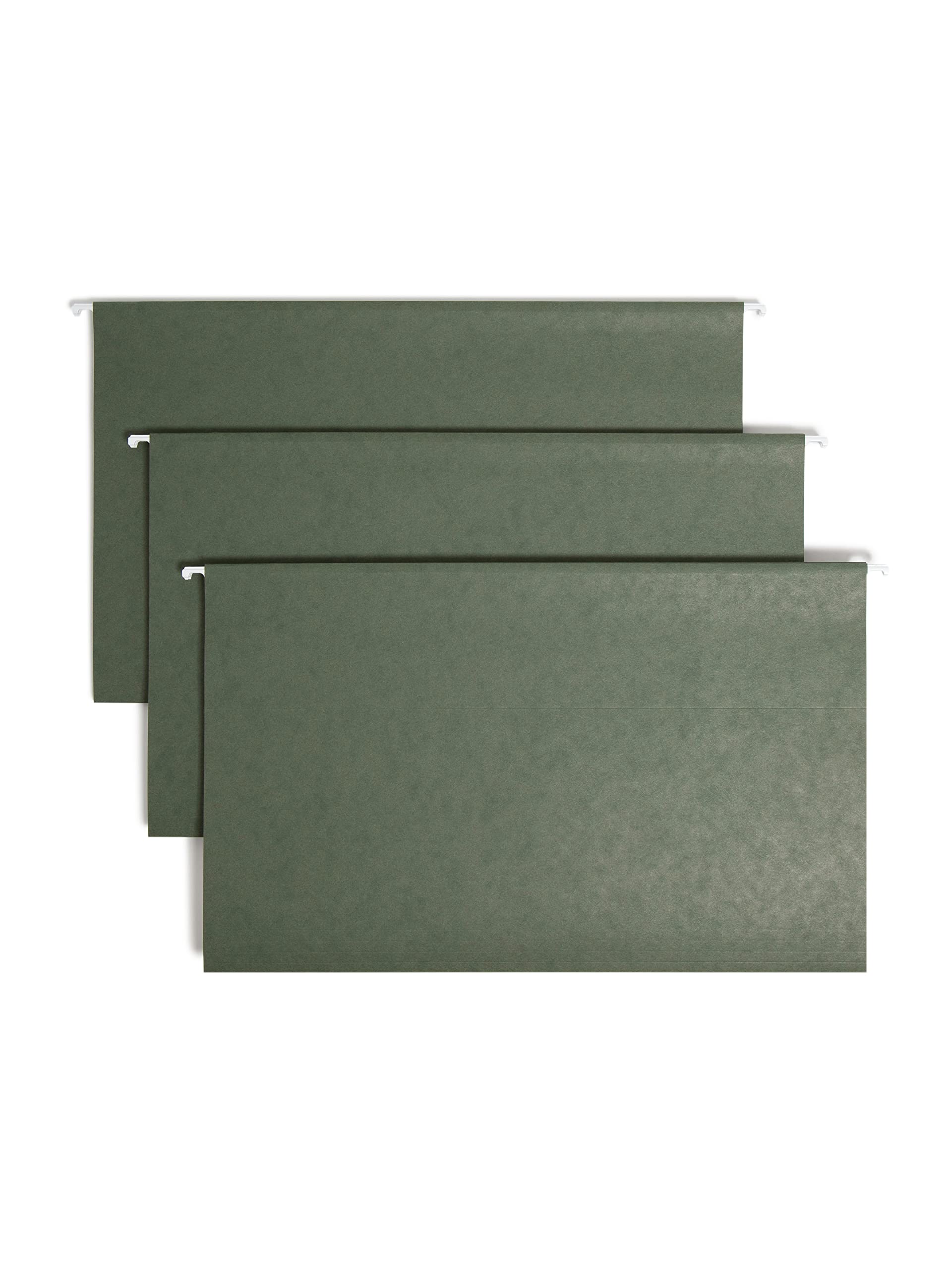 Smead Hanging File Folder with Tab, 1/3-Cut Adjustable Tab, Legal Size, Standard Green, 25 per Box (64135)