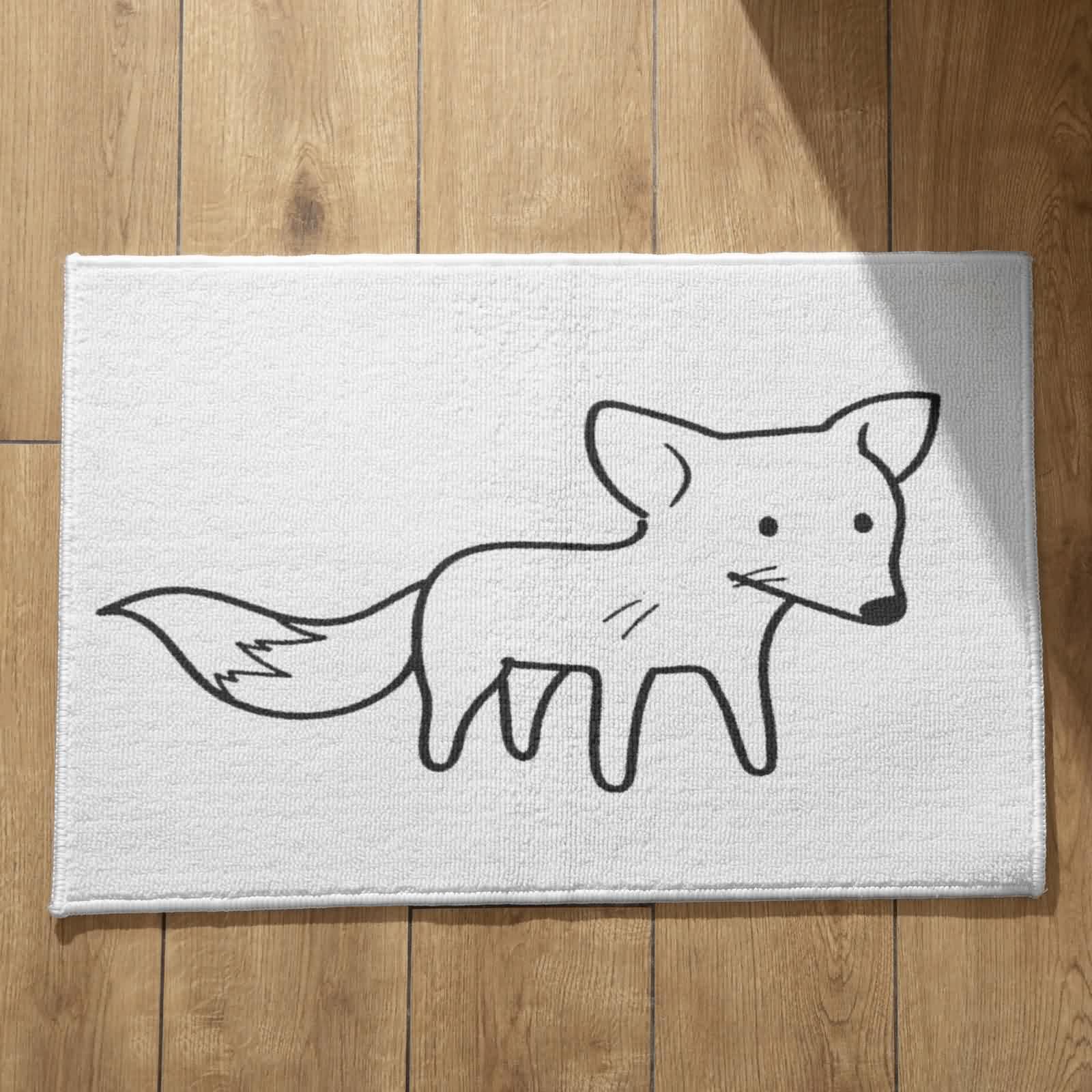 Tapis de bain ultra absorbant flanelle douce paillasson renard 50x80