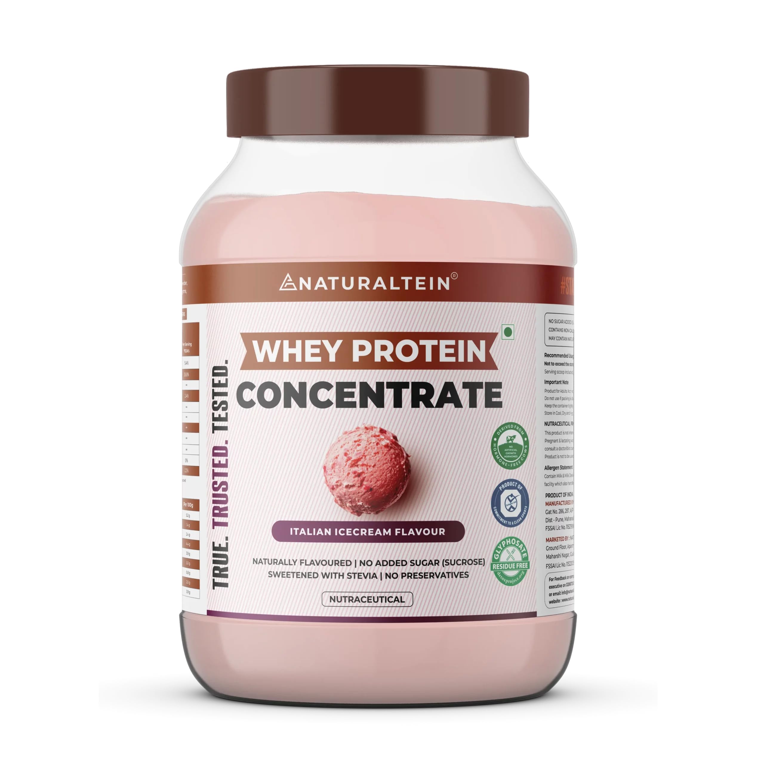 NATURALTEIN – 100% Natural Whey Protein Concentrate – Italian Ice Cream (21.1 G Protein) (B0D9QXML9C) Amazon Price History, Amazon Price Tracker