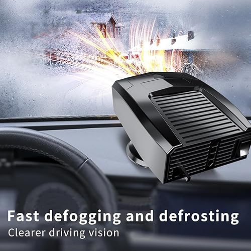 Miniatura 2 de OBEST Calentador de coche de 12 V que se conecta al encendedor de cigarrillos, desempañador portátil de 150 W, calentador automático de enchufe de 3