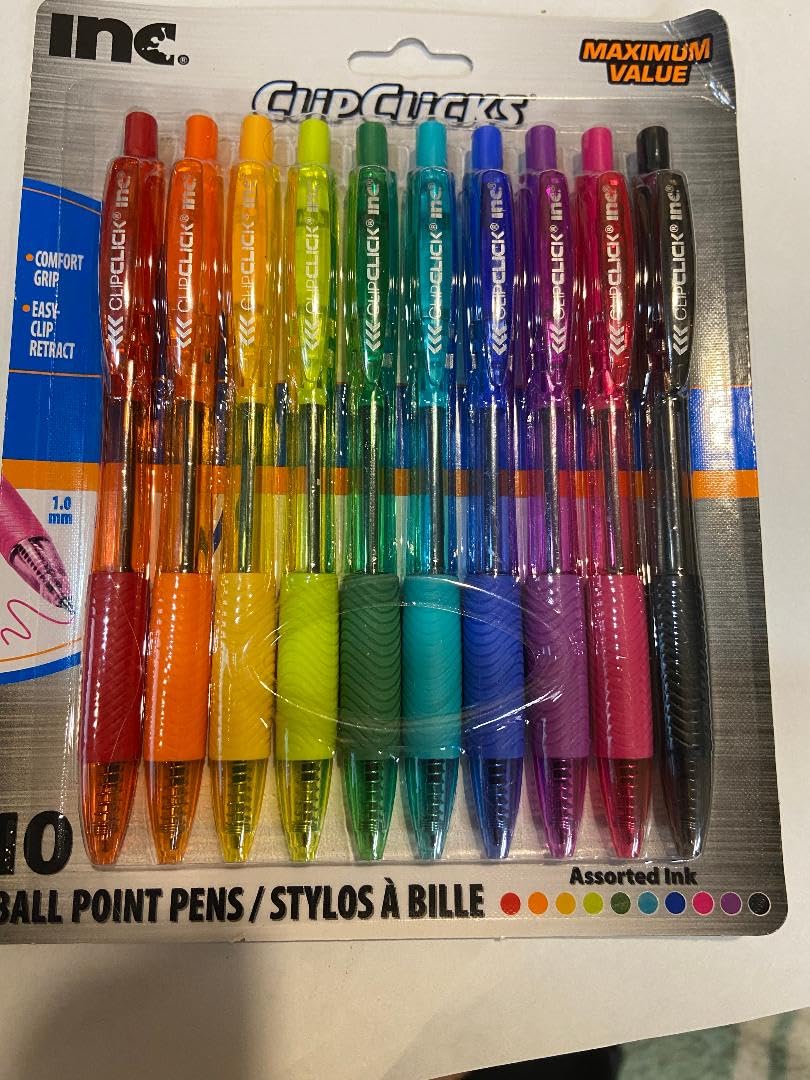 INC ClipClicks 10 pack assorted barel and ink color