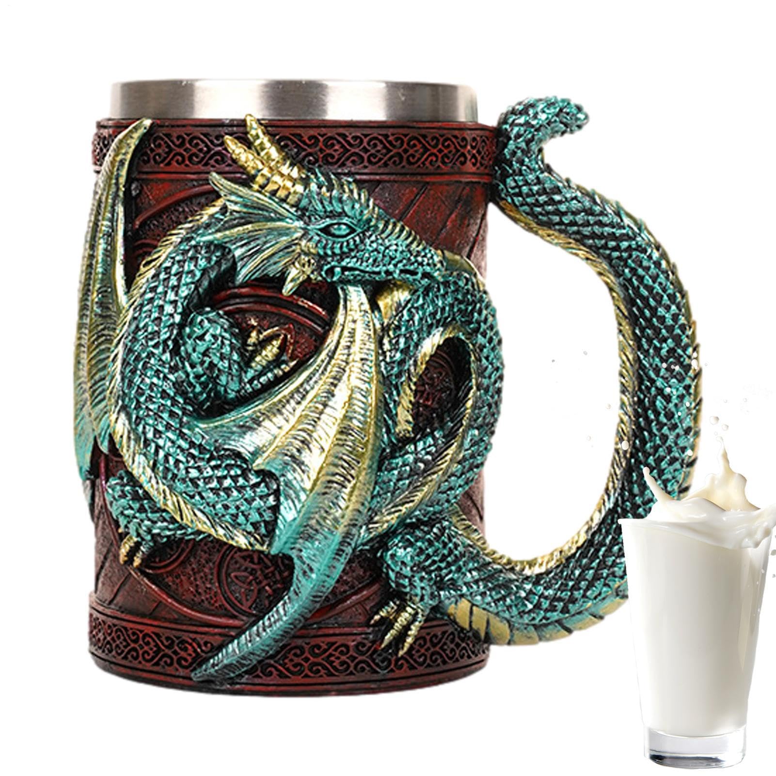 Da Caffè Drago - Boccale Birra Medievale 3D con Design di Drago