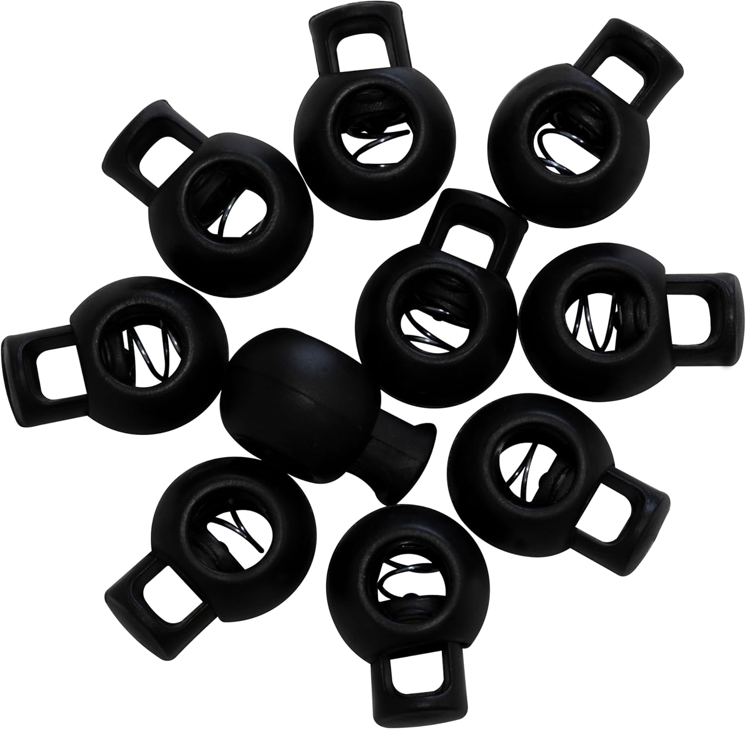 AERZETIX - C68248 - Pack of 10 Round Garment Cord Locks 16 x 22 mm – Stop Cord – Opening 8 mm – Stopping Rope Anorak Bag for Creative Leisure Sewing Haberdashery – Plastic