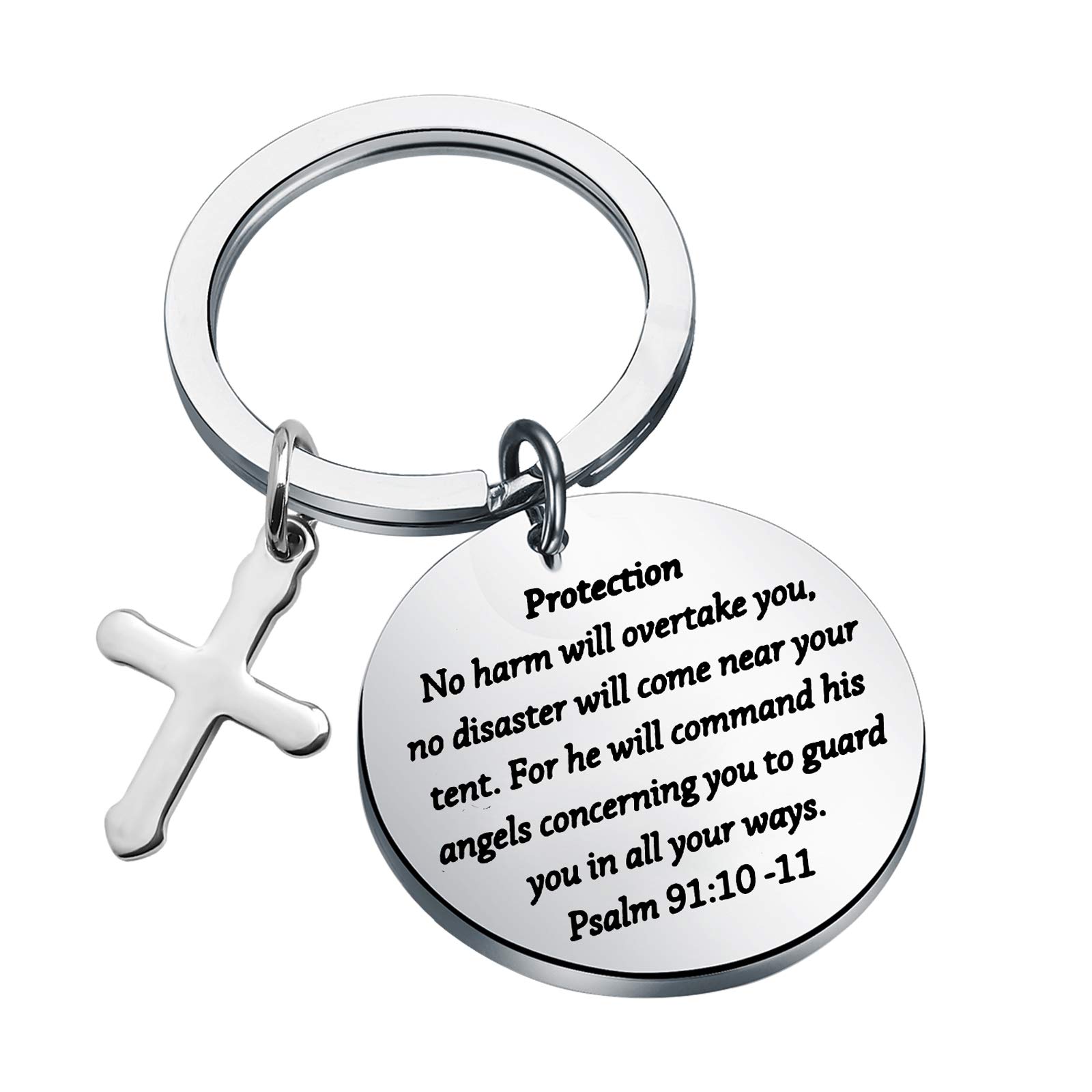 bobauna Bible Verse Keychain Psalm 91 No Harm Will Overtake You