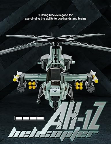 Miniatura 3 de SEMKY Serie Militar AH-1Z Helicóptero Little Birds Air Force Building Block Set (597 piezas) - Juguetes de construcción y militares, regalos para