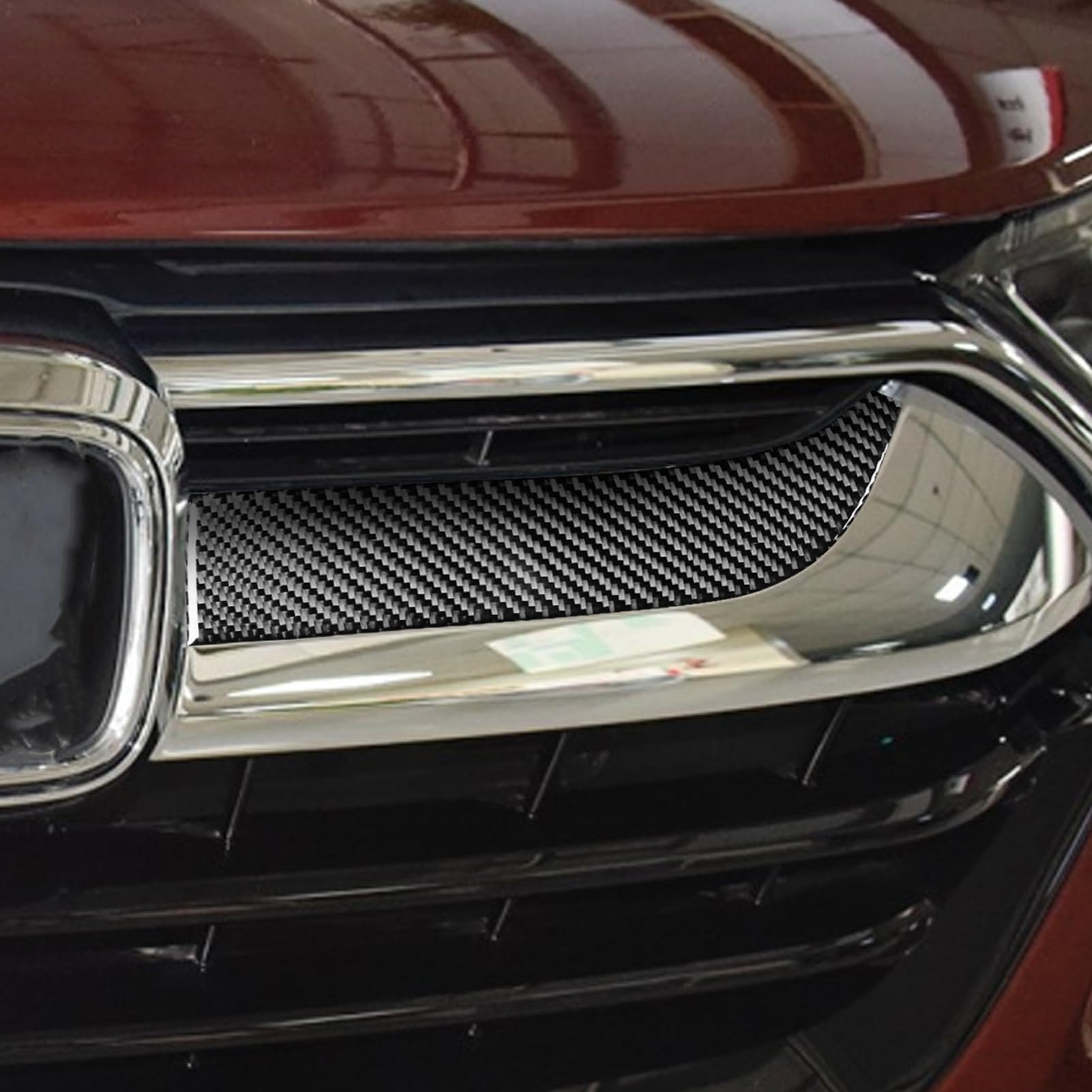Real Premium Carbon Fiber Compatible with Honda CRV 2017 2018 2019 2020 2021 Accessories Car Front End Center Grid Cover Sticker Decal Auto Interior Trim