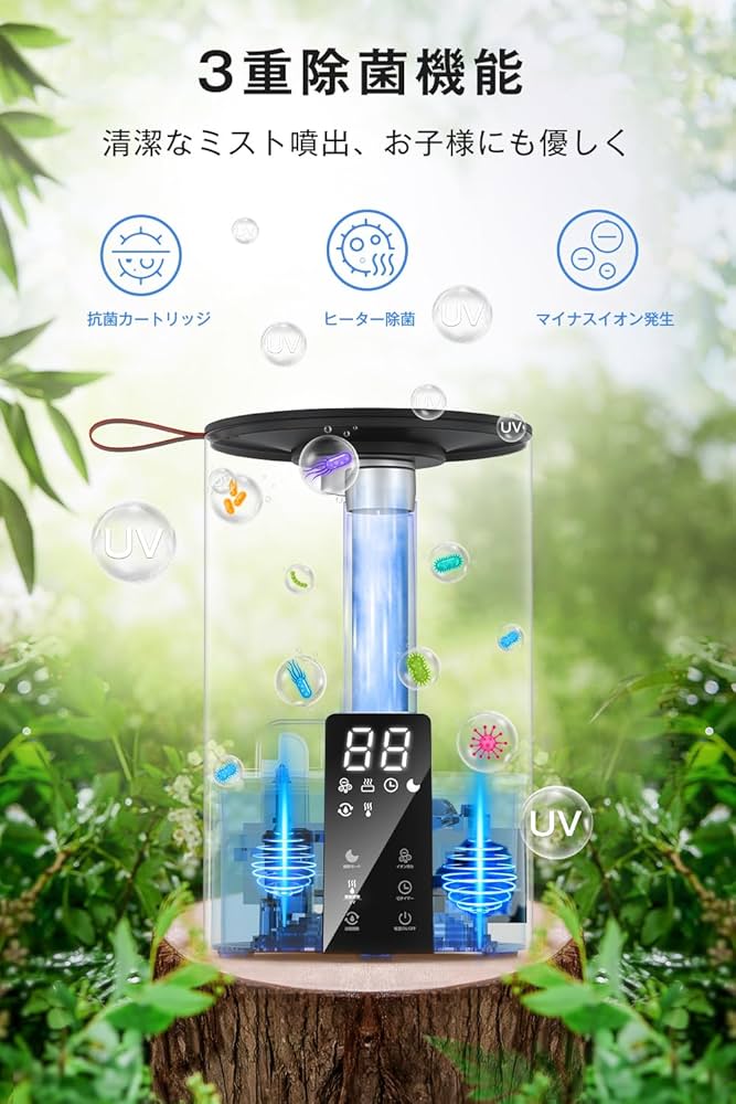 Amazon.co.jp: 加湿器 大容量 5L 【2023秋モデル・3重除菌浄化