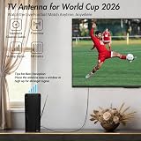 August DTA600 - 4K Digital TV Receiver with Coaxial Aerial Cable 5m, High Gain Telescopic Portable Freeview HD, Saorview DVB-T2, DAB - Black - 2