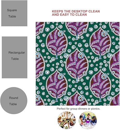 Vista 14 de Mantel Bohochic Redondo para Mesa de 4 Sillas de tela para decoración del hogar, cena, 30 x 30 pulgadas
