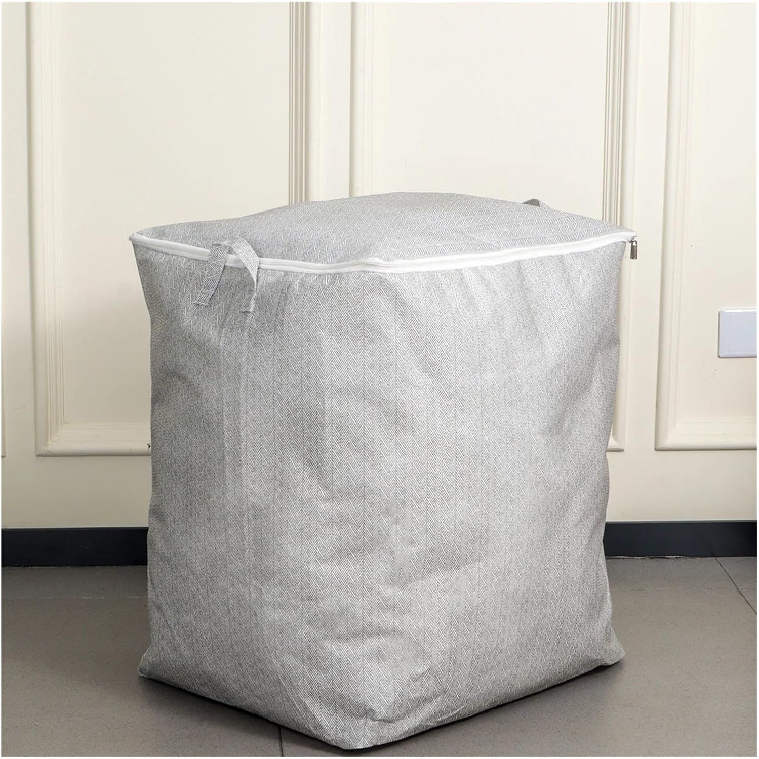 4 Pack Rectangle Large Storage Bags with Reinforced Handles, Multipurpose Organizer for Bedding
