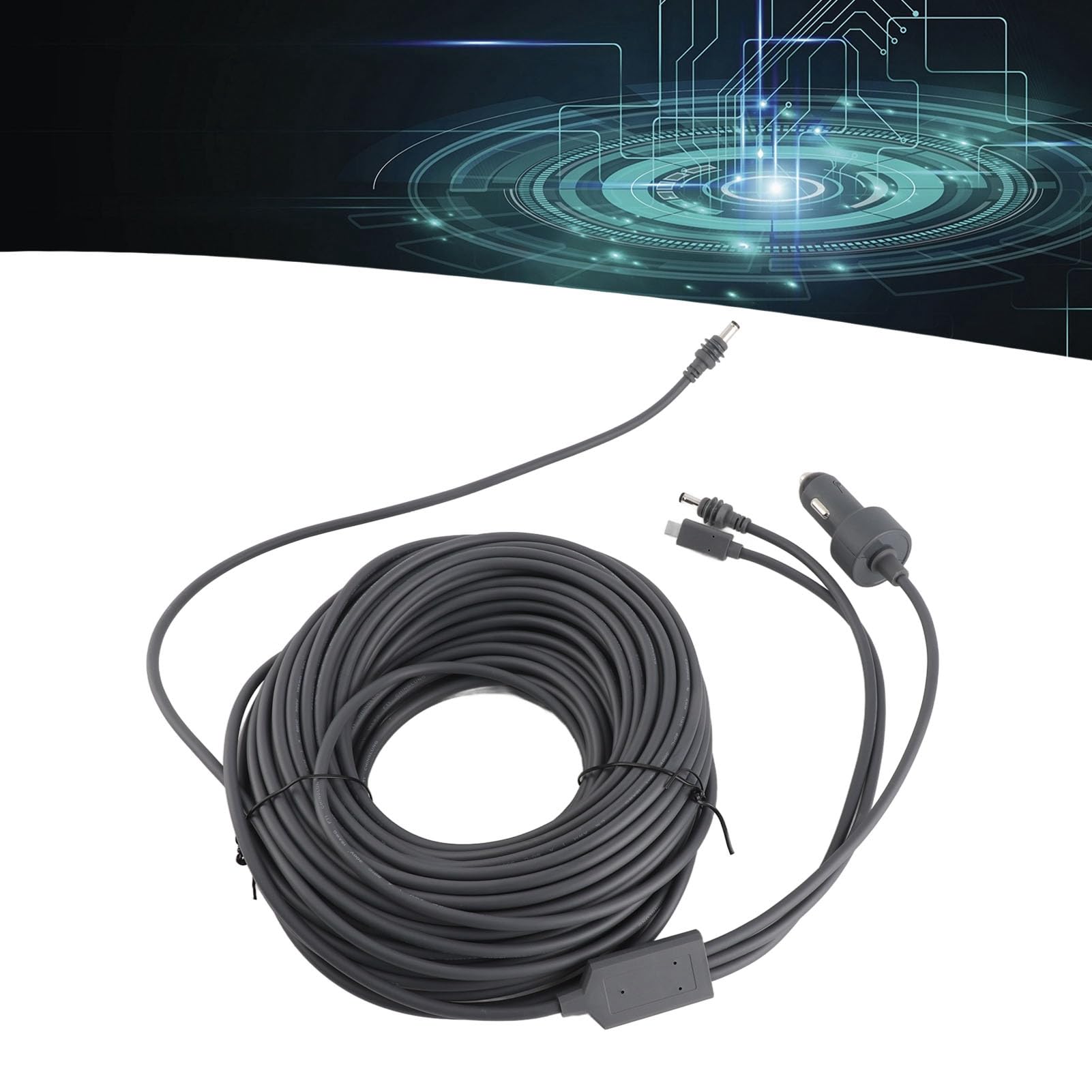 Cavo Adattatore CC Durevole 3 in 1 con Porta per Caricabatteria da Auto, Flessibile e Portatile per Mini Dispositivo Satellitare (#5)