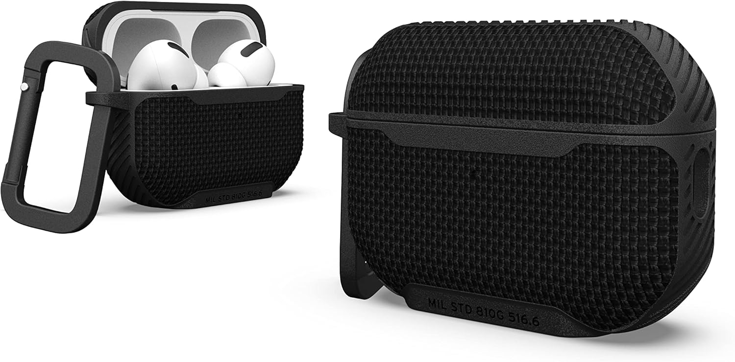 URBAN ARMOR GEAR Apple AirPods Pro 2nd Generation Case Shockproof/Carabiner Included/MagSafe Charging Compatible METROPOLIS Black