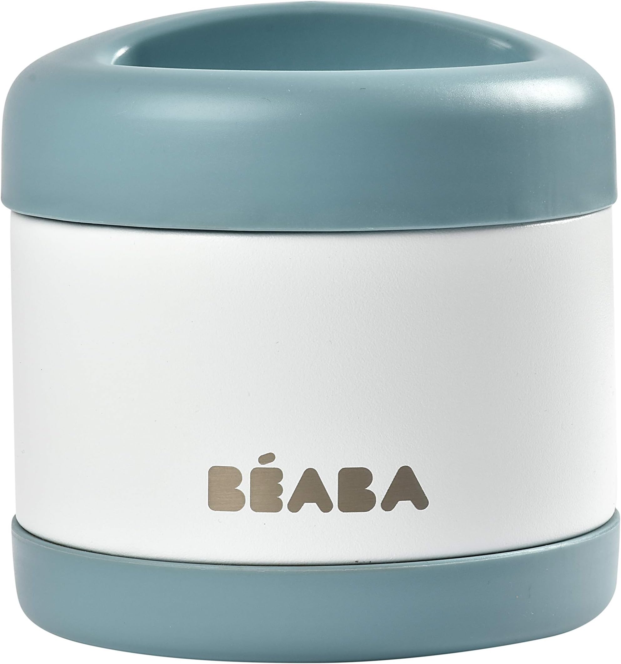 Beaba Stainless Steel Insulated Food Jar 16 oz, Kids Thermos, Lunch Containers, Leakproof, Wide Opening, Suitable for Hot and Cold Foods (Cloud)