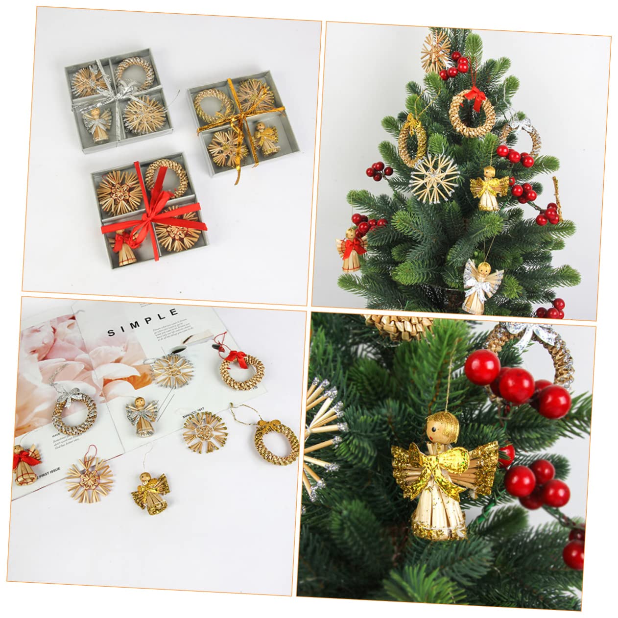 OUNONA 12sätze Teiliges Weihnachtsdeko Aus Festliche Für Weihnachtsbaum Edle Weihnachts-Pendants Für Stimmungsvolle Raumgestaltung
