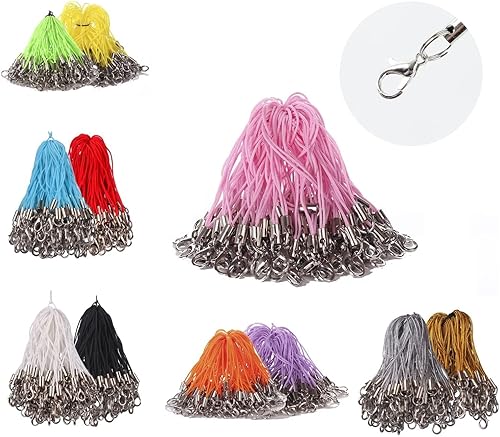 Mini-Factory Correa de mezcla de colores con cordón de cierre de langosta para teléfono celular unidad USB llavero joyería de bricolaje longitud 28