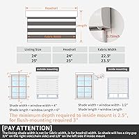 Vista 6 de Persianas sin cables de doble capa persianas enrollables de cebra blancas sin cordón traslúcidas para filtrar la luz o enrollables para ventanas