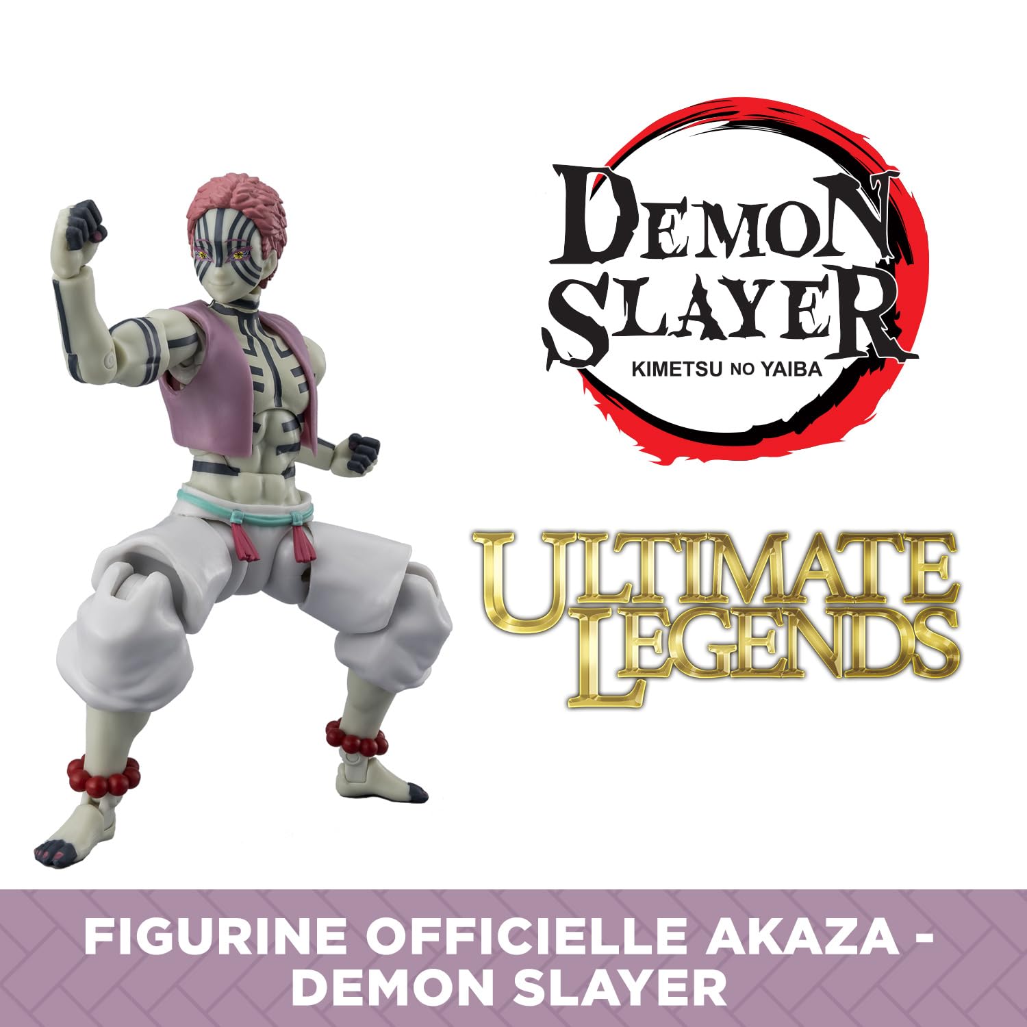 BANDAI - Ultimate Legends HD - Figurine d'action Demon Slayer 12 cm - Akaza - Licence Officielle Demon Slayer - Figurine articulée Akaza - Jouet Enfant 4 Ans et + - VE88967