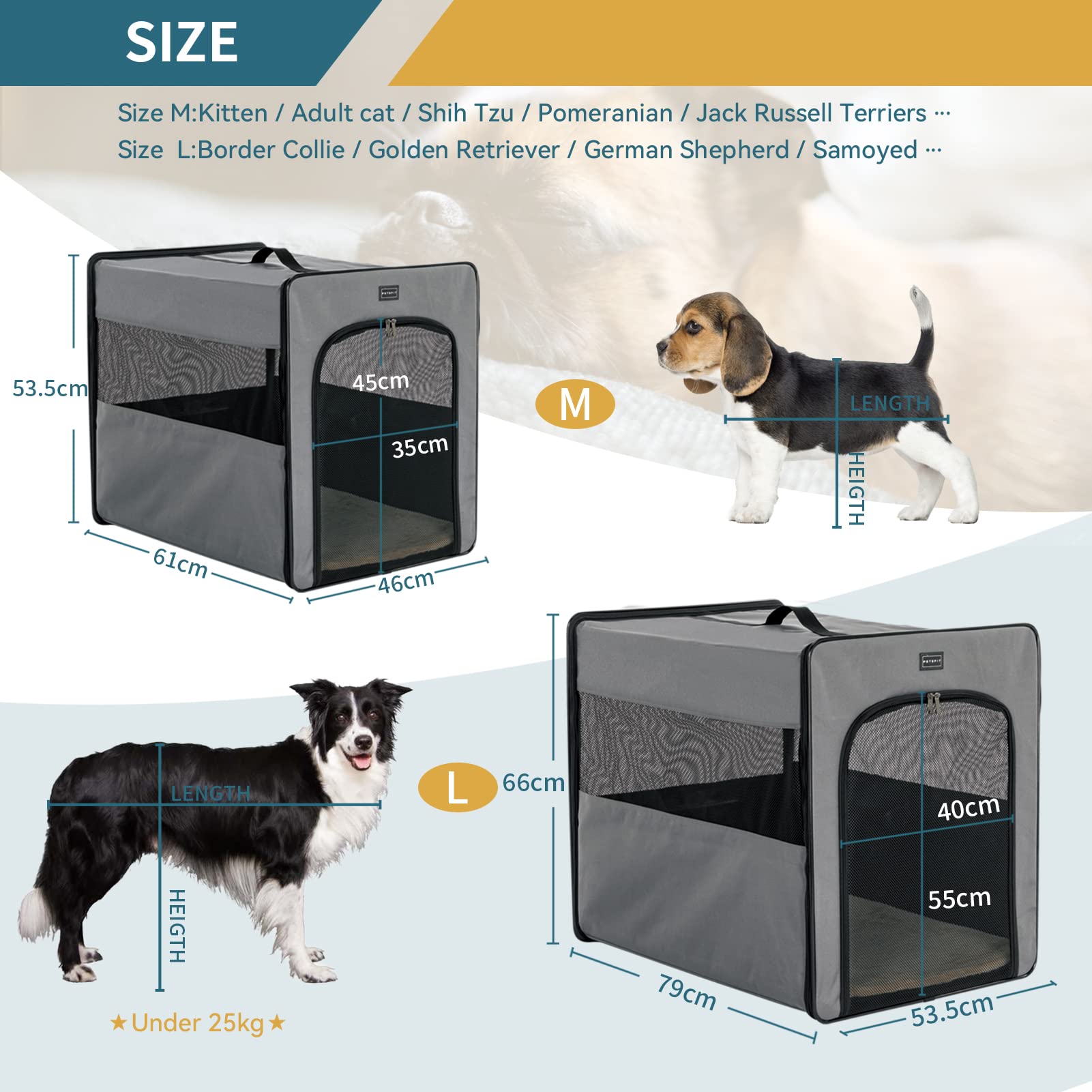 Petsfit Transportín de Perros Bolsa transportín para Perros trasportines Perro Mediano Grande
