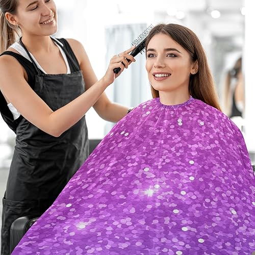Miniatura 7 de Turquoise Glitter Green Hair Styling Cape Hair Salon Cape Waterproof, 64.9 x 55.1 Inches Polyester Barber Cape