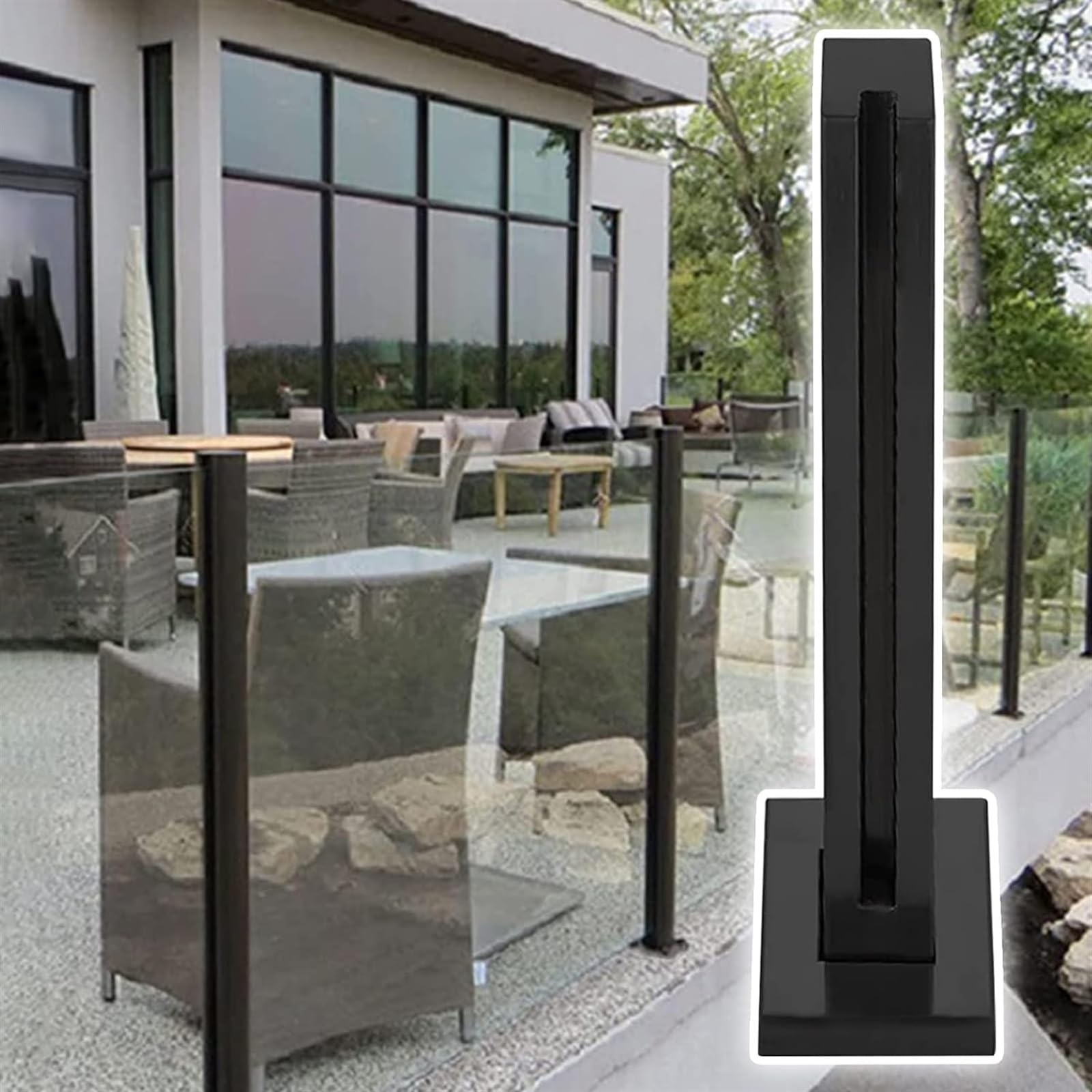 Balustrade pour housse de terrasse avec poteau d'angle extérieur de 85,1 cm