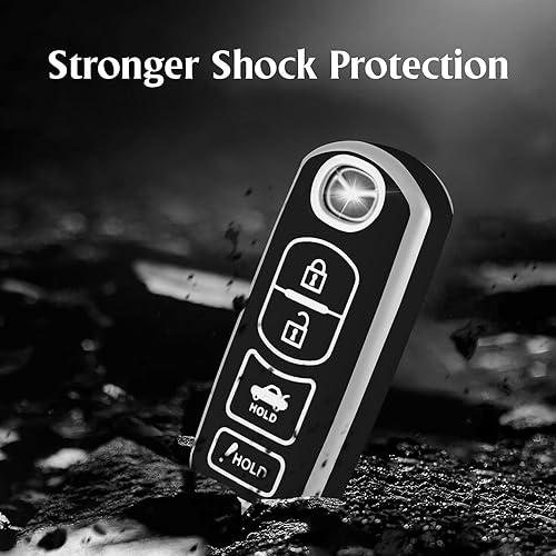 Miniatura 5 de WORCAS Funda para llavero de TPU suave de alta calidad con patrón plateado compatible con Mazda 3, 6, 8, Miata MX-5, CX-3, CX-5, CX-7, CX-9,