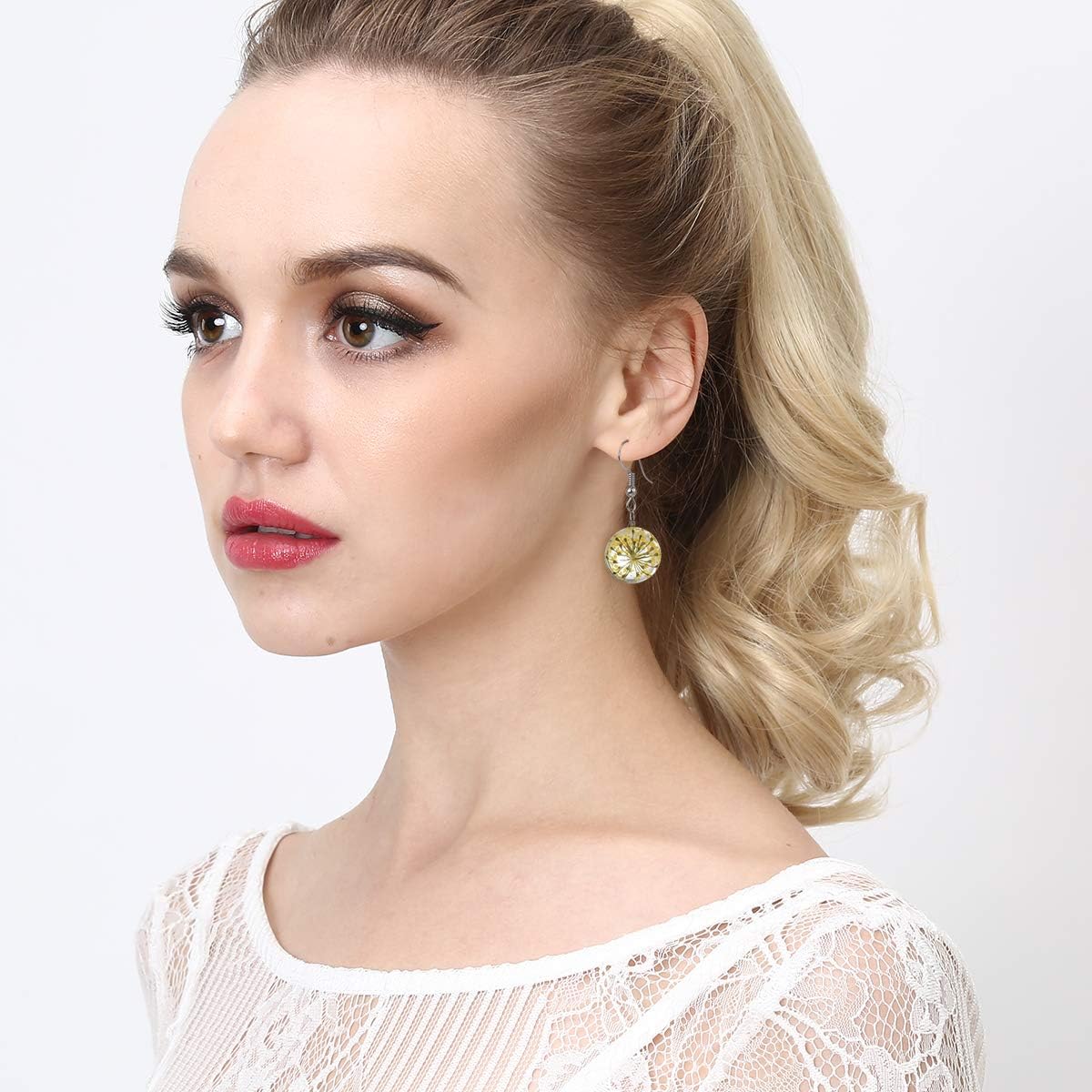 4-12 Pairs Multicolor Dangle Earrings Set for Women-Flower Life of Tree Ball Hypoallergenic Drop Dangle Earrings Wholesale in Bulk - Image 6