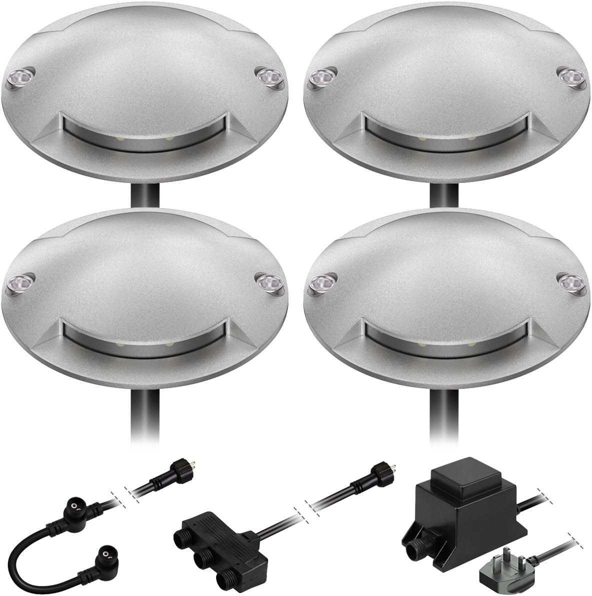 parlat LED Surface-Mounted Light BUNDA for Outdoor, 2-Beam, Trafficable, Warm White, BS, Set of 4 [Energy Class A++]