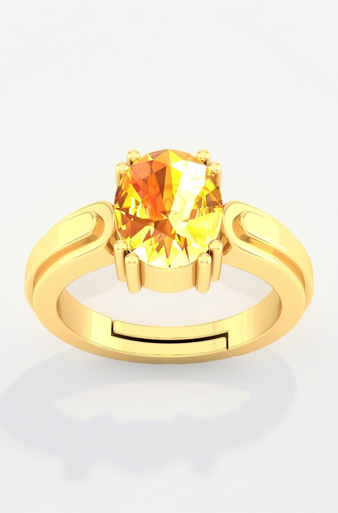 Akshita gems 4.25 Ratti 3.00 Carat Certified Unheated Untreatet AAA++ Quality Natural Yellow Sapphire Pukhraj Gemstone Ring Gold for Women's and Men's