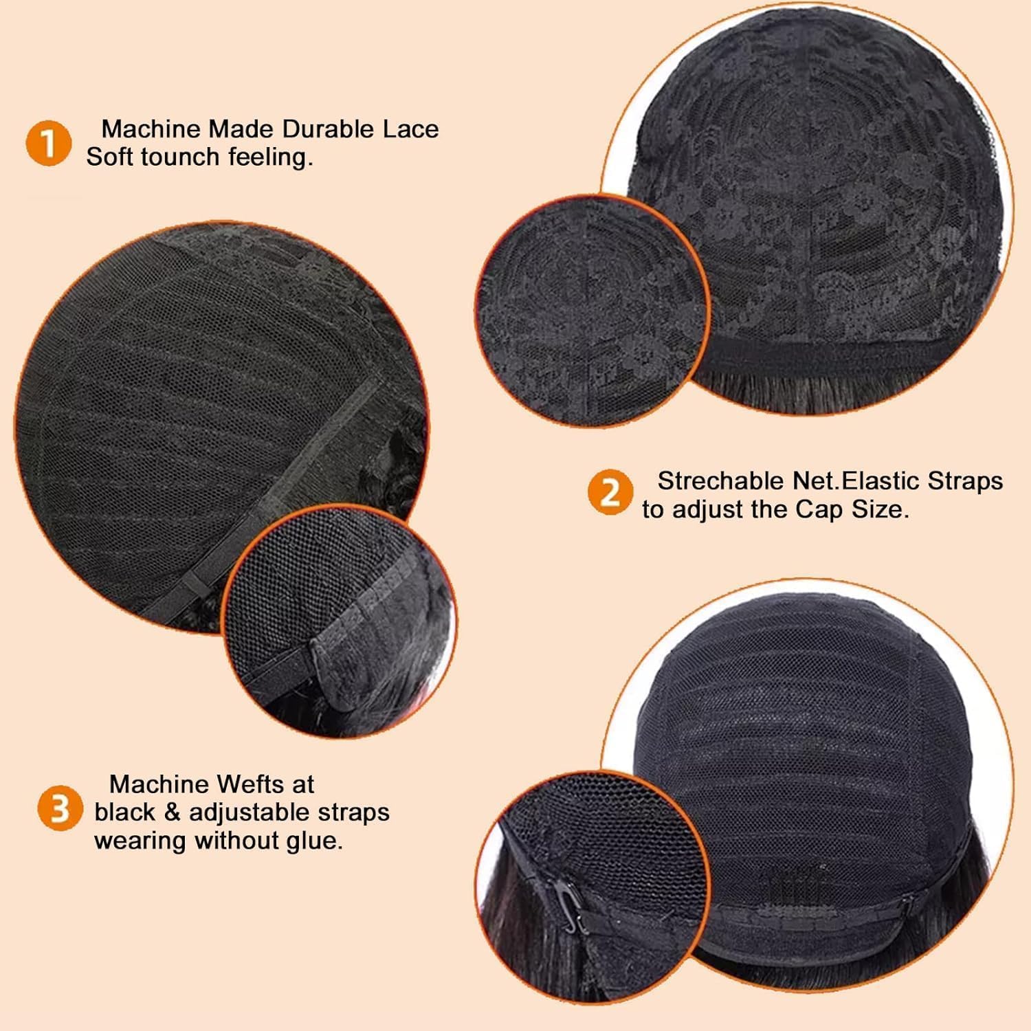 Pixie Cut Wigs Human Hair Short Human Hair Wigs For Black Women Glueless Wigs Pre Plucked Short Curly wigs With Bangs For Daily Use Natural Black Color No Glue