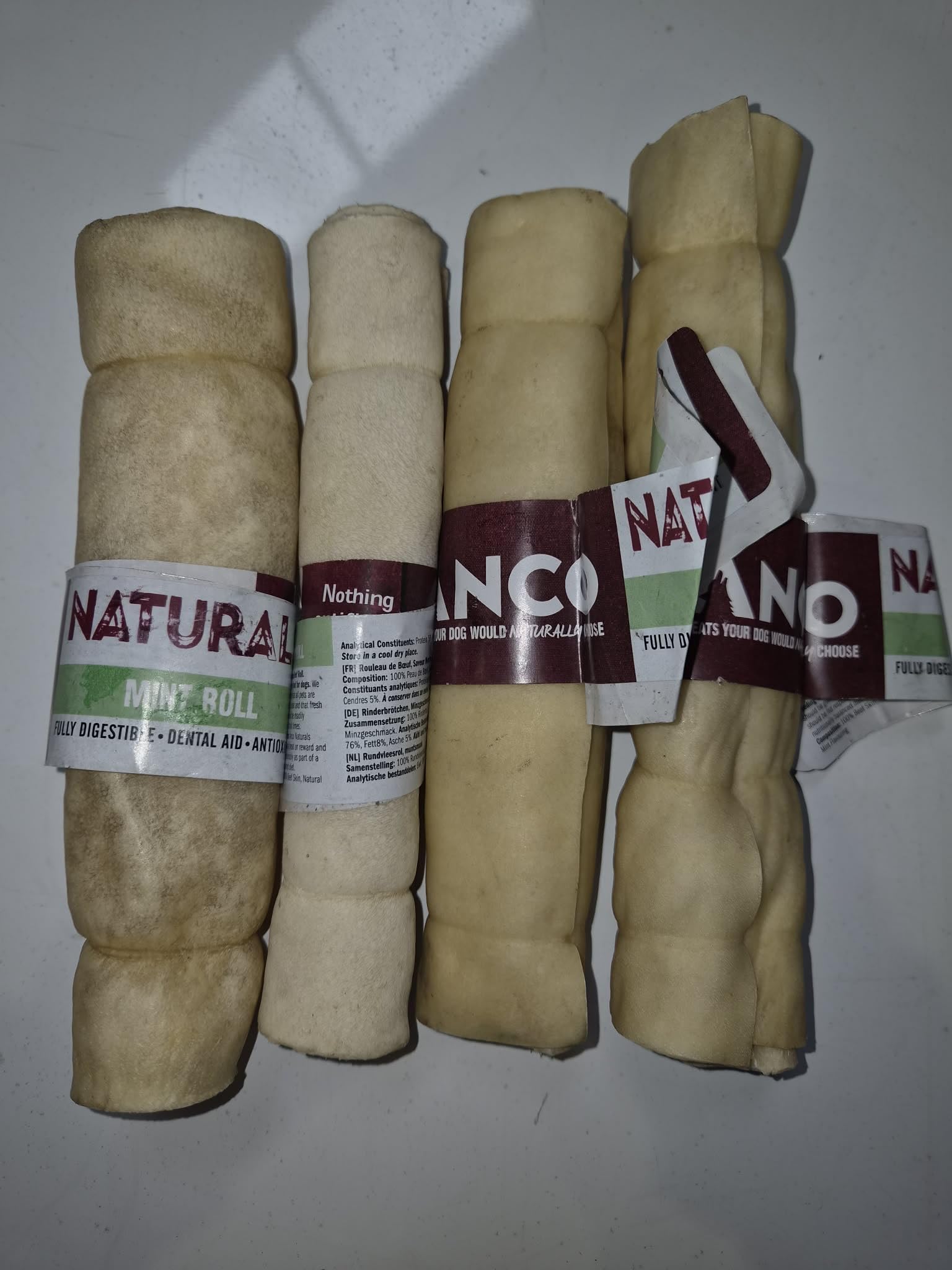 Anco Beef Rolls Mint Flavoured 1kg. 100% Beef 100% Natural Dog Chews Treats Hypo-Allergenic Grain Free Gluten Free by Two Amigos Pet Supplies