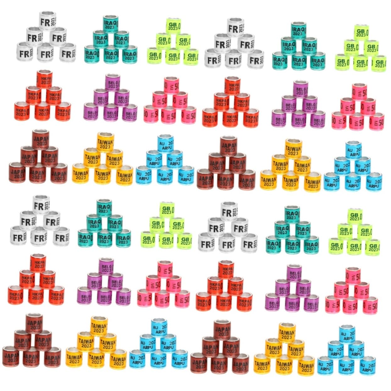 BESPORTBLE 400pezzi Anelli di Identificazione per Piccioni Colorati Anelli per Piedi di Pollame Marcatori Pratici per Uccelli da Corsa e Allevamento Facili da e Conservare