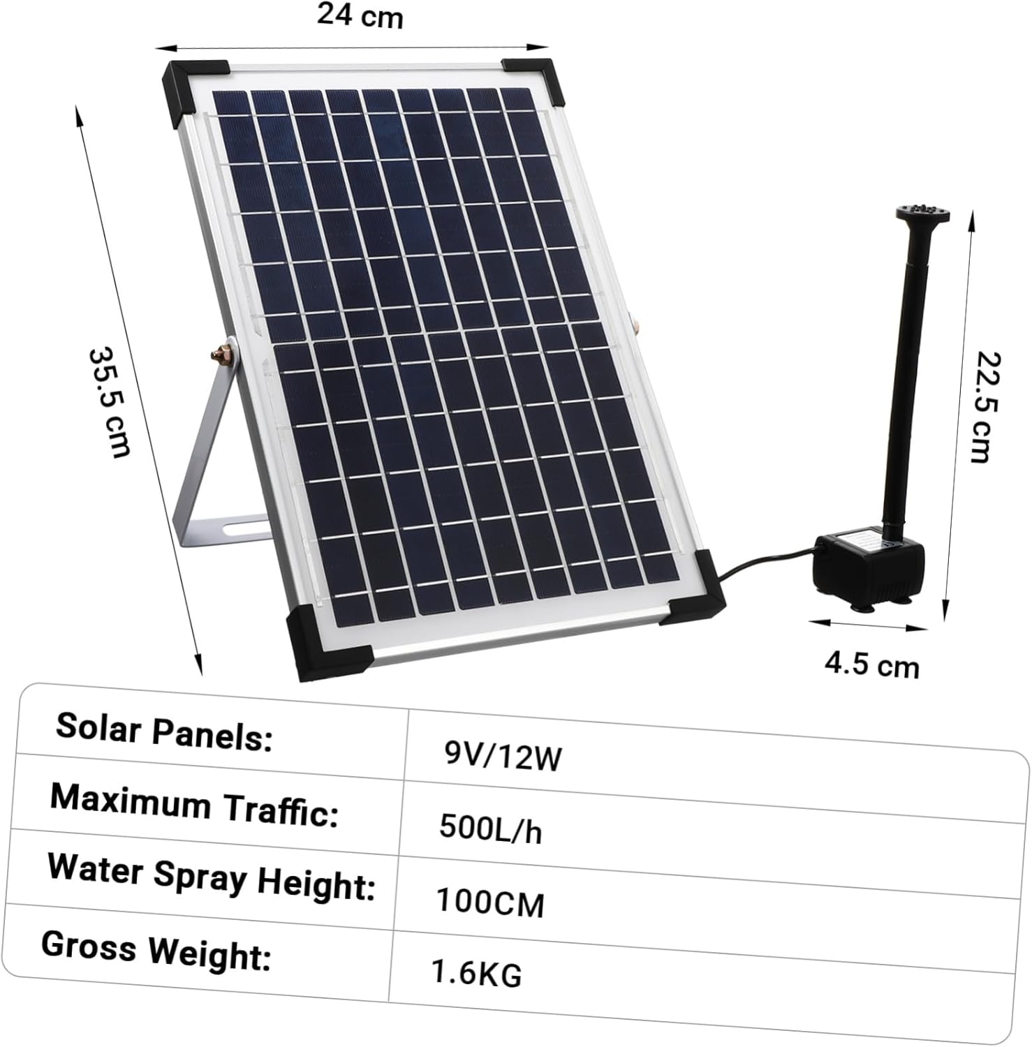BESPORTBLE 10w Solar Powered Fountain Pump for Outdoor Use Versatile Water Feature for Gardens Ponds and Bird Baths Energy Efficient User-Friendly Design with Calming Water Flow