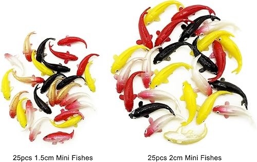 Miniatura 7 de 50 figuras miniatura de peces Koi para mini casa de muñecas, jardín de hadas, decoración de paisajes