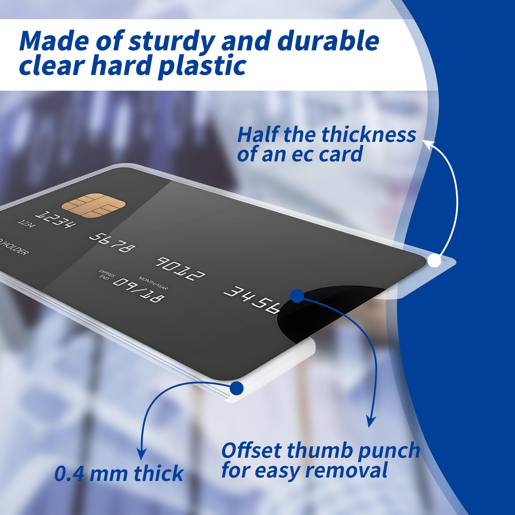 10 x Fundas para Tarjetas de Crédito Trasparente, Protector Tarjeta de Crédito Trasparente, para Tarjeteros, Credit Card, Tarjetera, Portatarjetas, Carta de Crédito