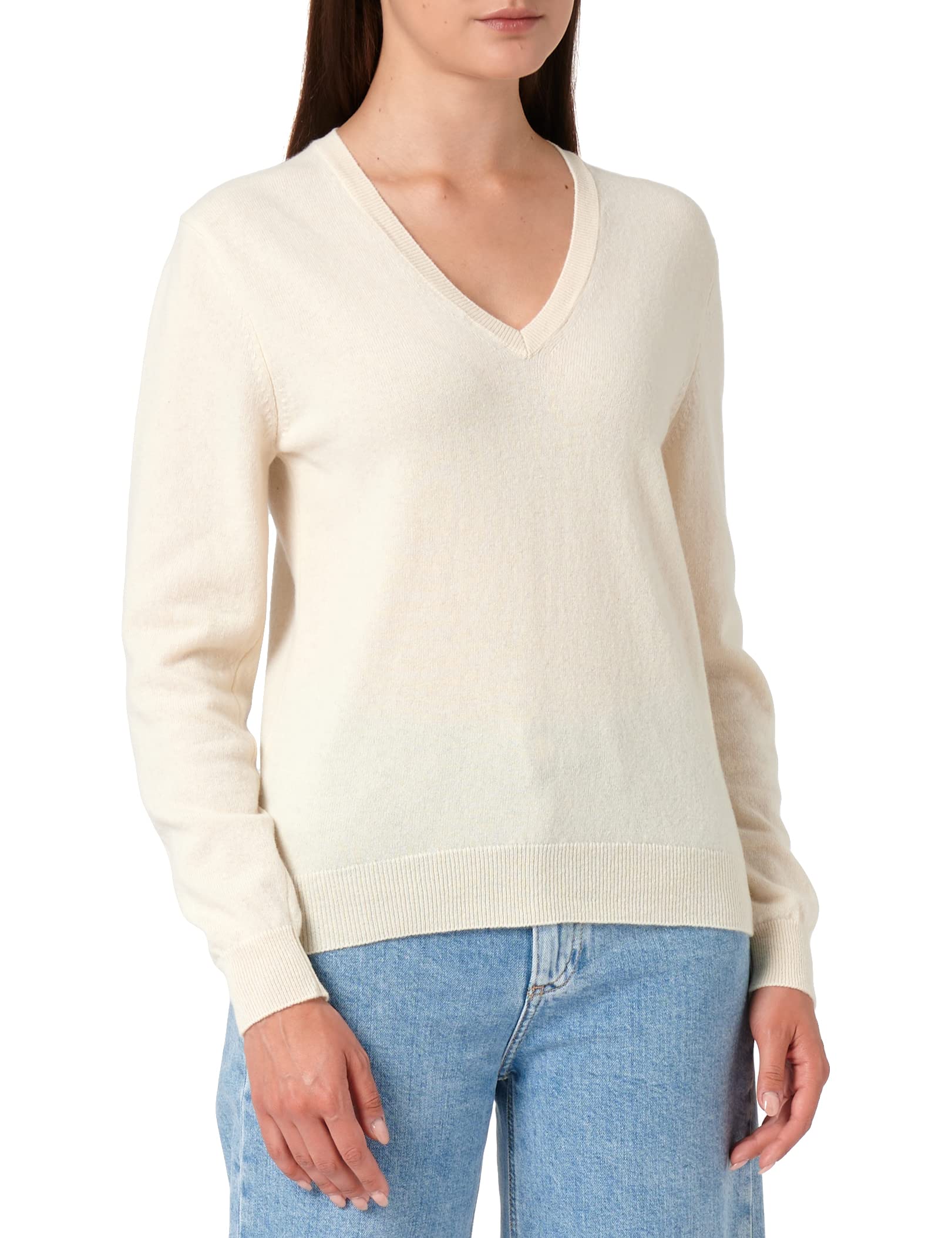 United Colors of Benetton V Neck Sweater M/L, White Cream 000, L