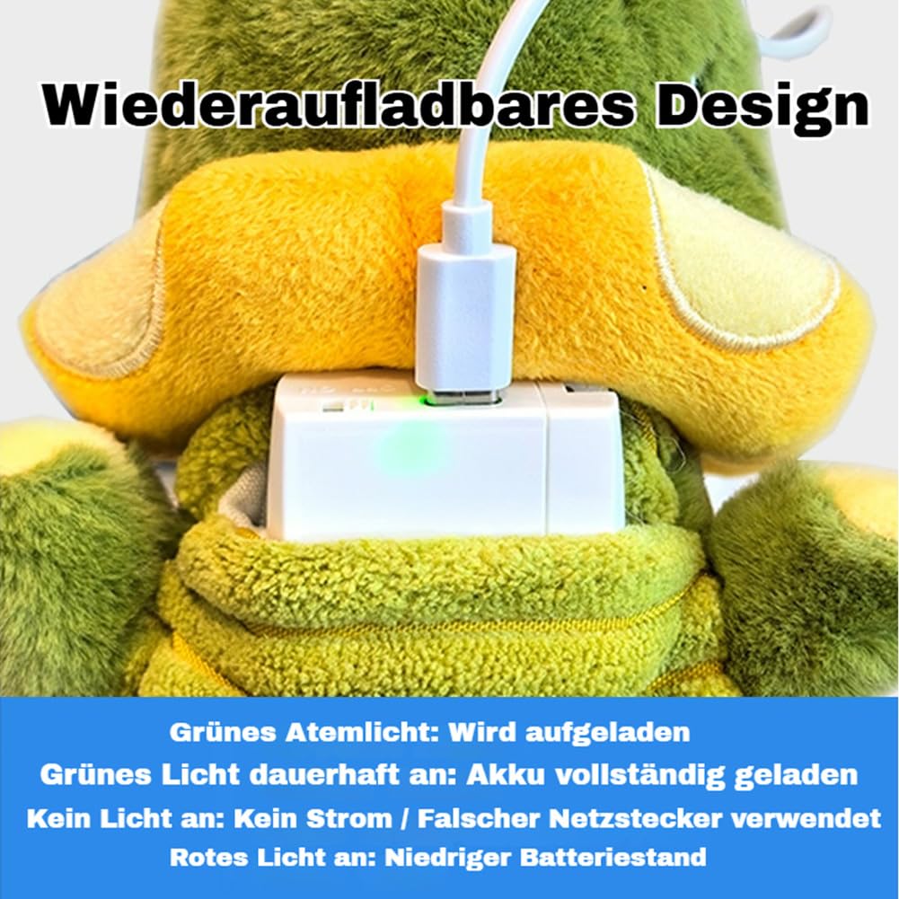 The Dog - Calming Crocodile, Interactive Plush Dog Toy with Automatic Tail-Wagging to Keep Them Busy, Soft & Washable Sicher Kauspielzeug FüR Hunde Und Katzen (Fuchs,2PCS)