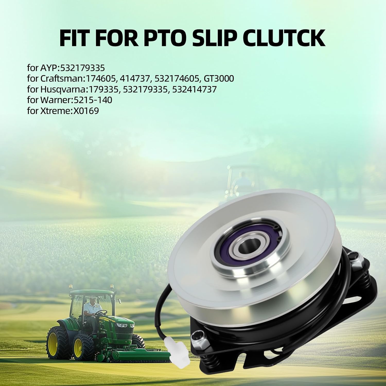 Electric PTO Clutch Compatible with Husqvarna GT2254 GTH 250 GTH2248 XPA Poulan pro PBGT26H54 PB23H48LGT Jonsered LGT54 Replacement Part Number 532179335 179335 532414737 5215-140