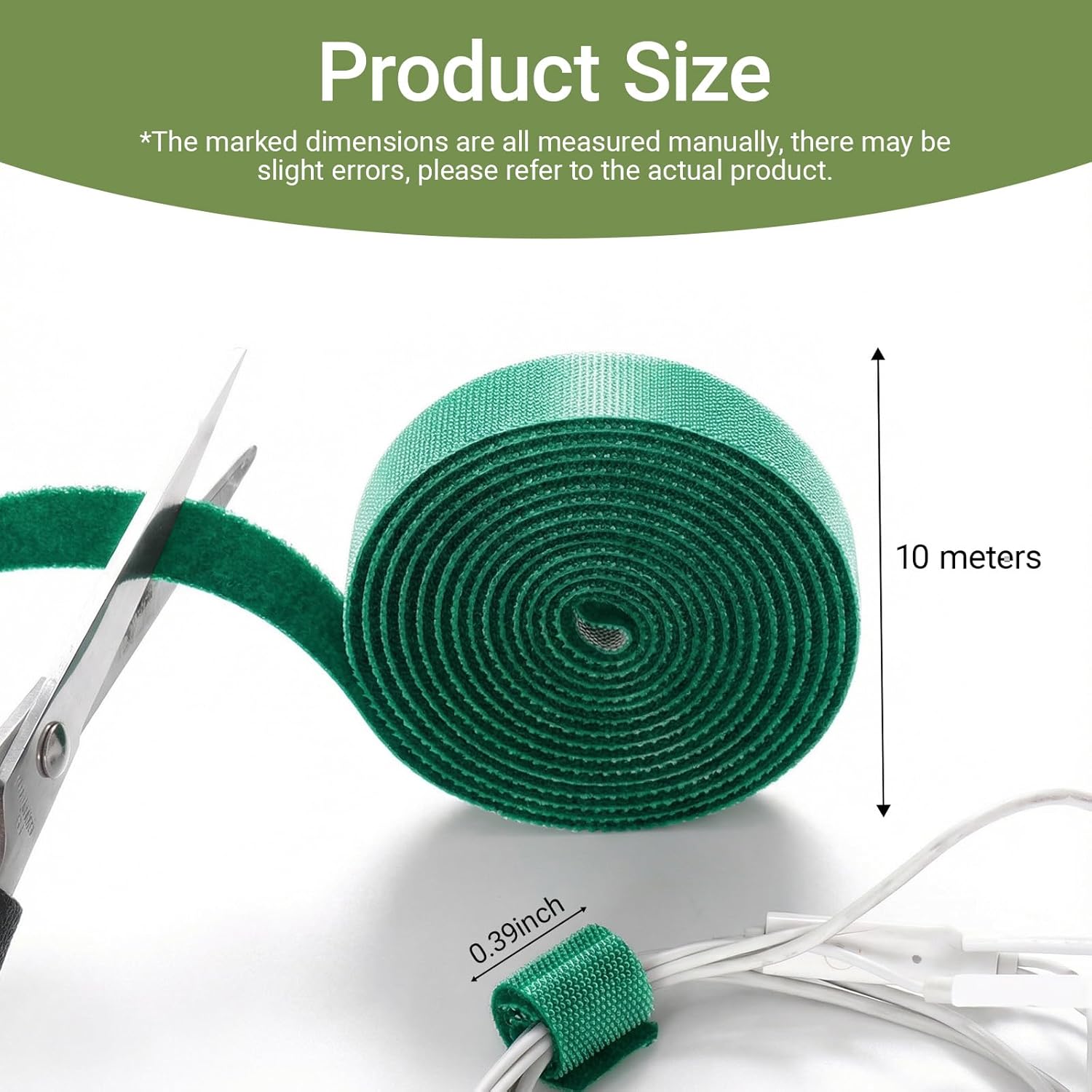 Soft Garden Cable Tie Tape-Reusable,for Climbing Plants Vines With Home Gardening Grips Effective Growing(33FT, Green)