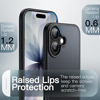 JETech Matte Case for iPhone 17, Black