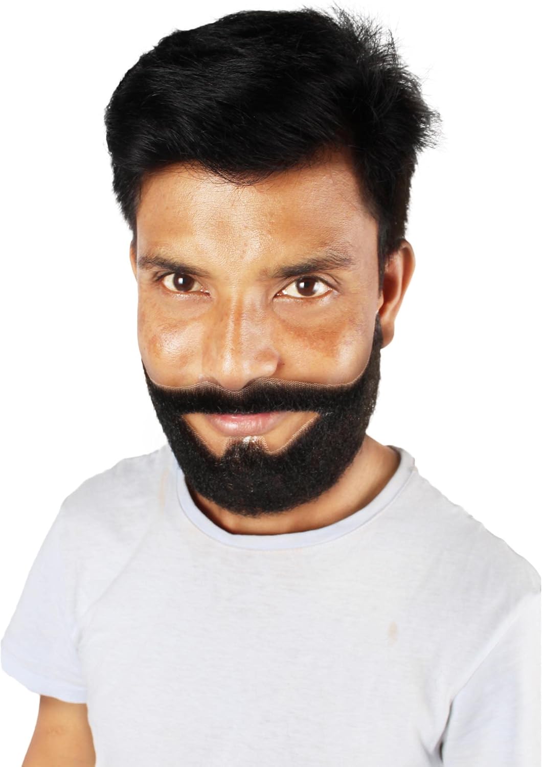 HPO Men's Synthetic Hair Black Beard Cosplay Facial Hair (Black)