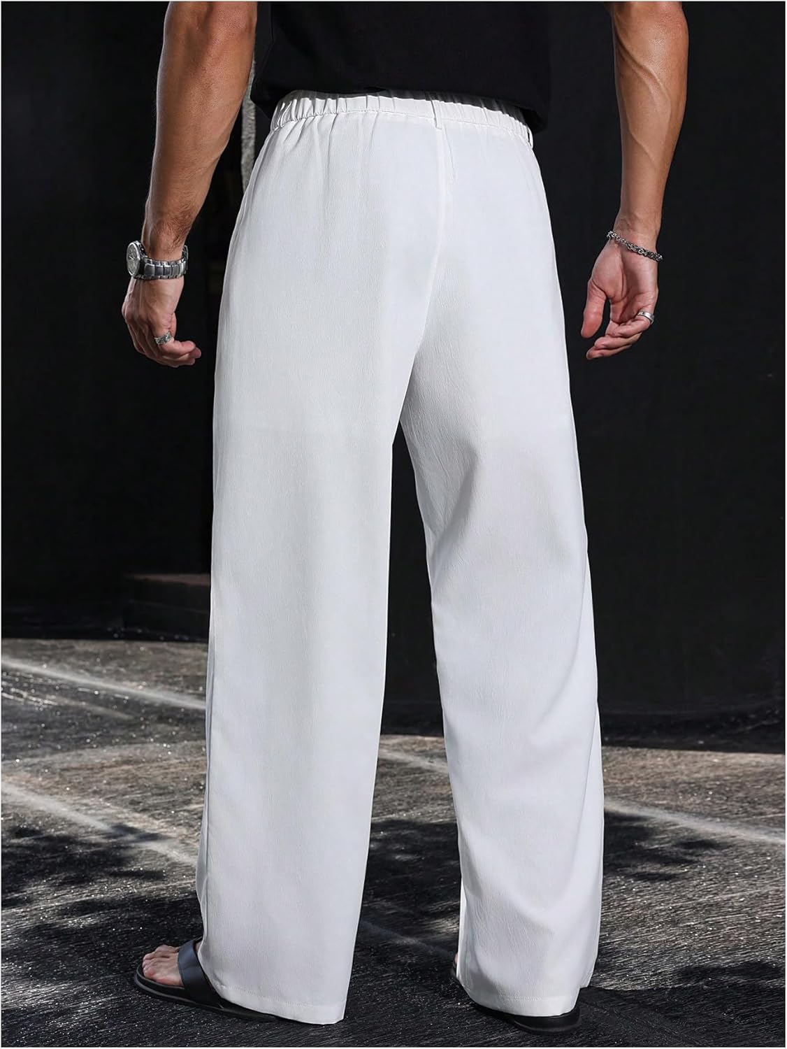 GORGLITTER Men's Baggy Dress Pants Pleated Wide Leg Slacks Old Money Work Office Business Casual Trousers - Image 3