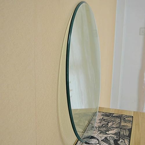 Miniatura 3 de Mesa redonda de cristal, 14 pulgadas de grosor, con borde de lápiz templado, tapa de vidrio pulido de 28 pulgadas, adecuada para mesa de comedor,