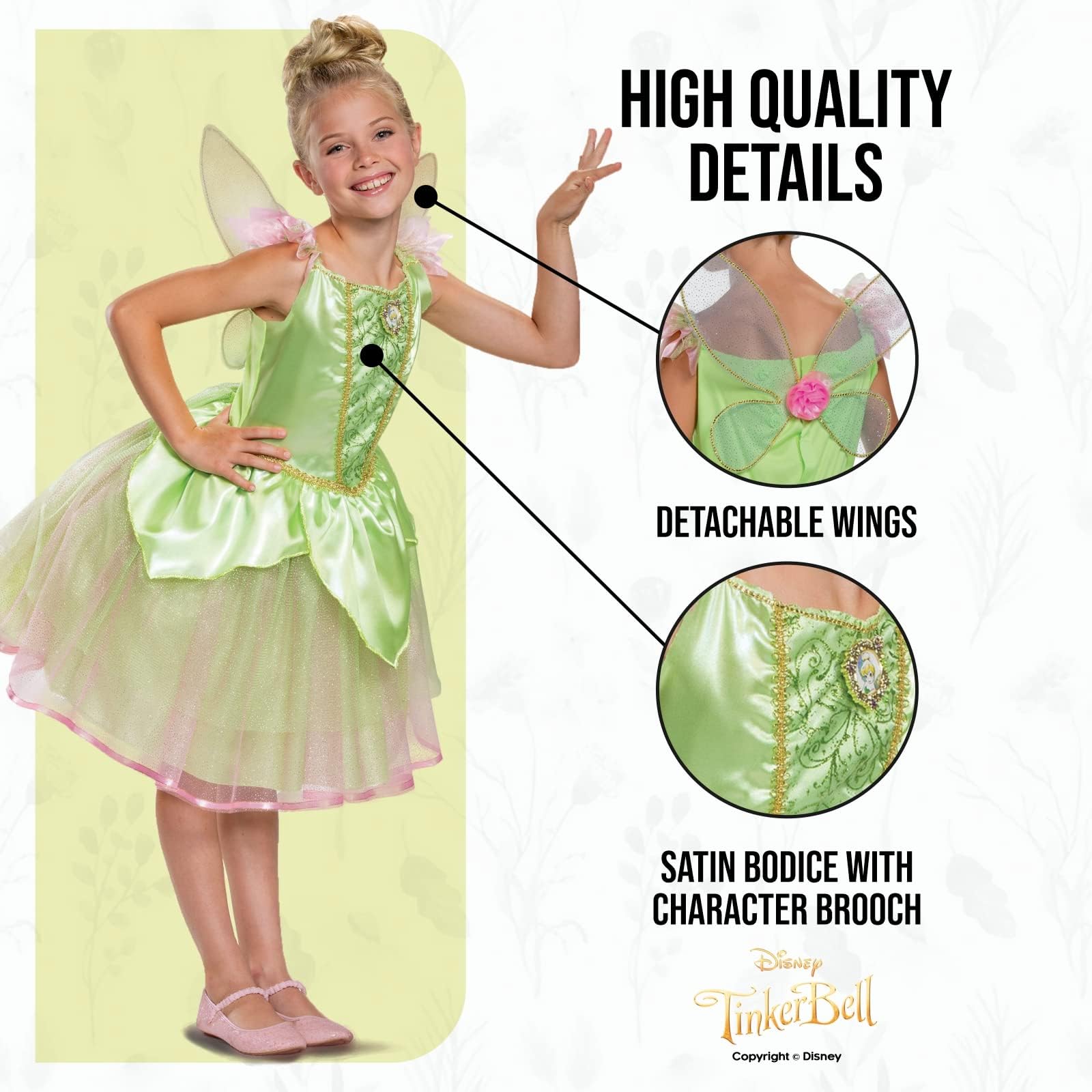 Disney Costume Trilly Deluxe Bambina, Vestito Ufficiale Disney Bambine Disponibile Taglia XS, S, M