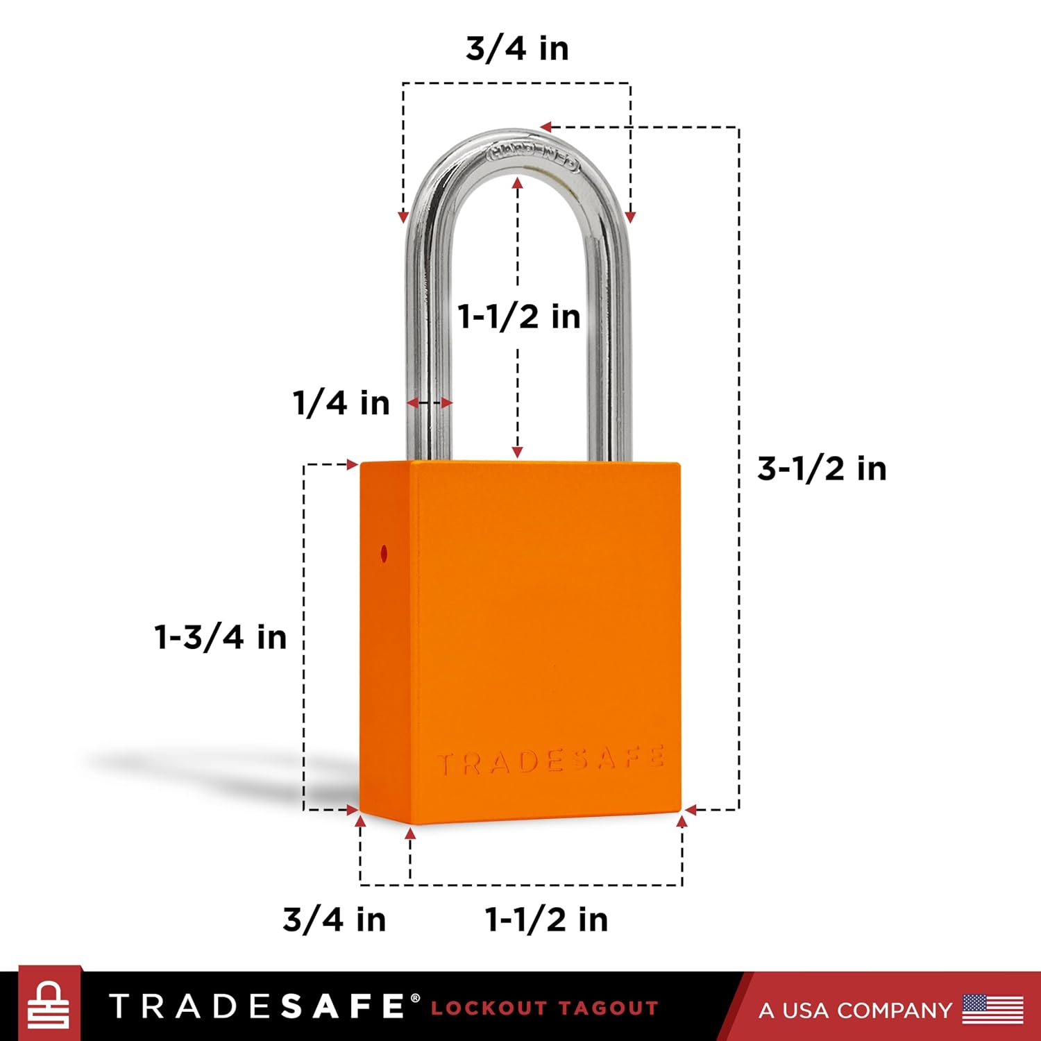 TRADESAFE Lockout Tagout Locks Set - 10 Orange Aluminum Loto Locks, Keyed Different Lock Out Tag Out Padlocks, 2 Keys Per Lockout Padlock, OSHA Compliant