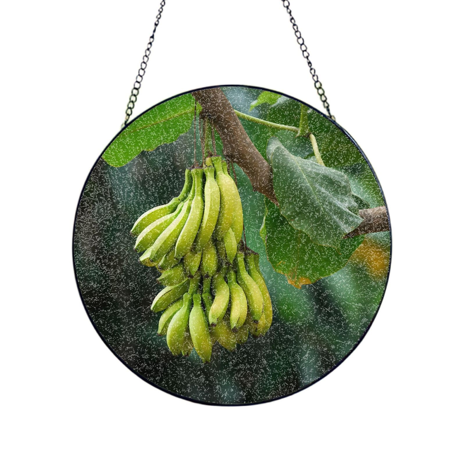 Poezjzw Stained Glass Window Hanging - Banana Sun Catcher For Door Garden Home Decor Christmas Mother'S Day Birthday Gifts 4in（10cm）