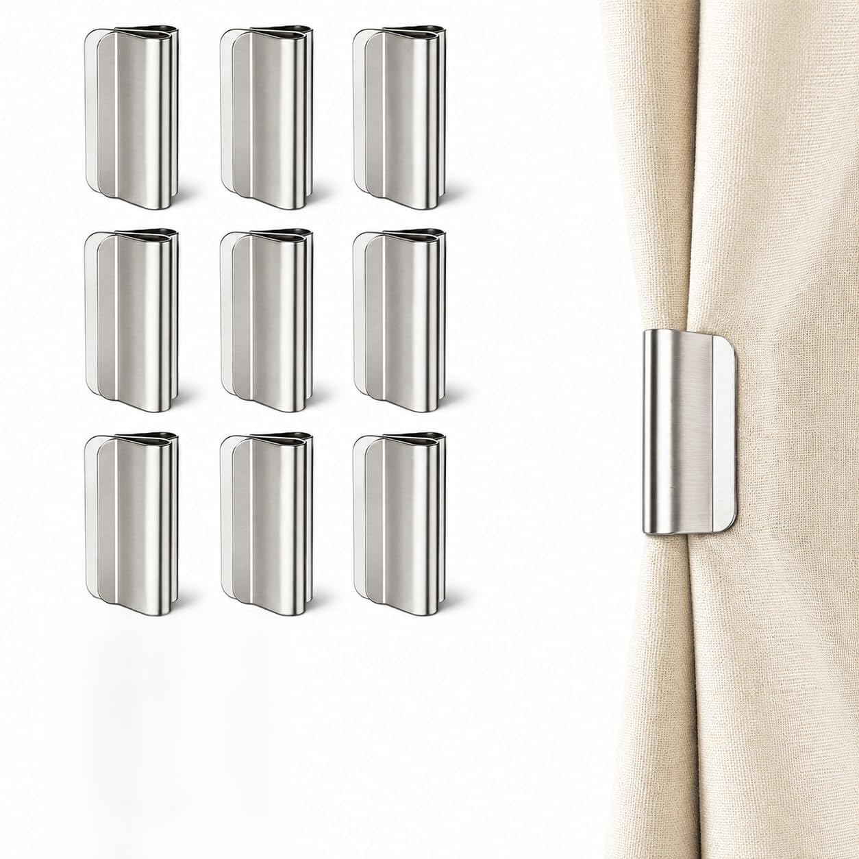 10pcs Curtain Clips, Magnetic Curtain Clips for Indoor, Outdoor, Bedroom