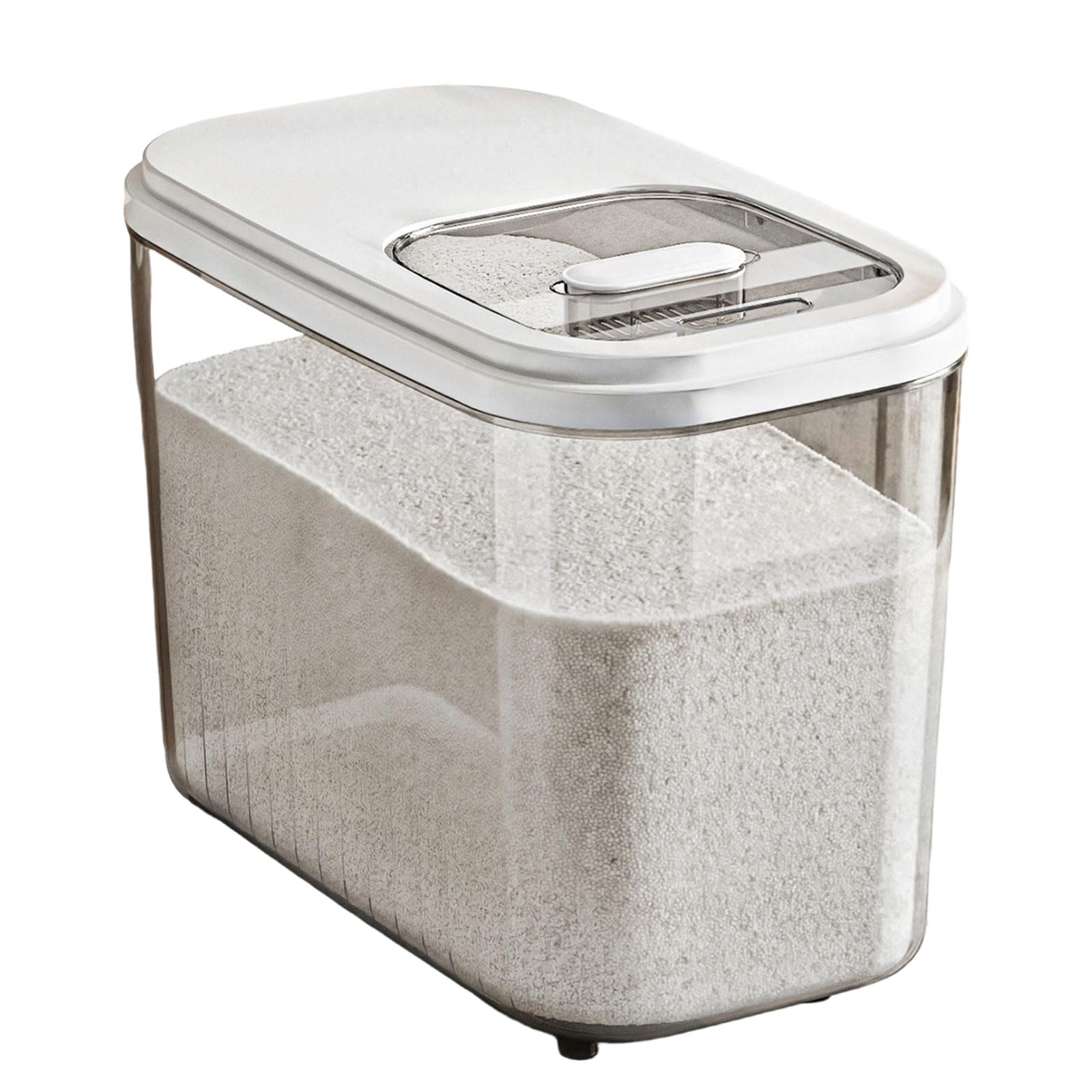 Buxuaaaa Slide Lid Food Storage Container with Sealed Lid for Grains Flour and Dry Ingredients Large Capacity Rice Dispenser Kitchen Grains Dispenser with
